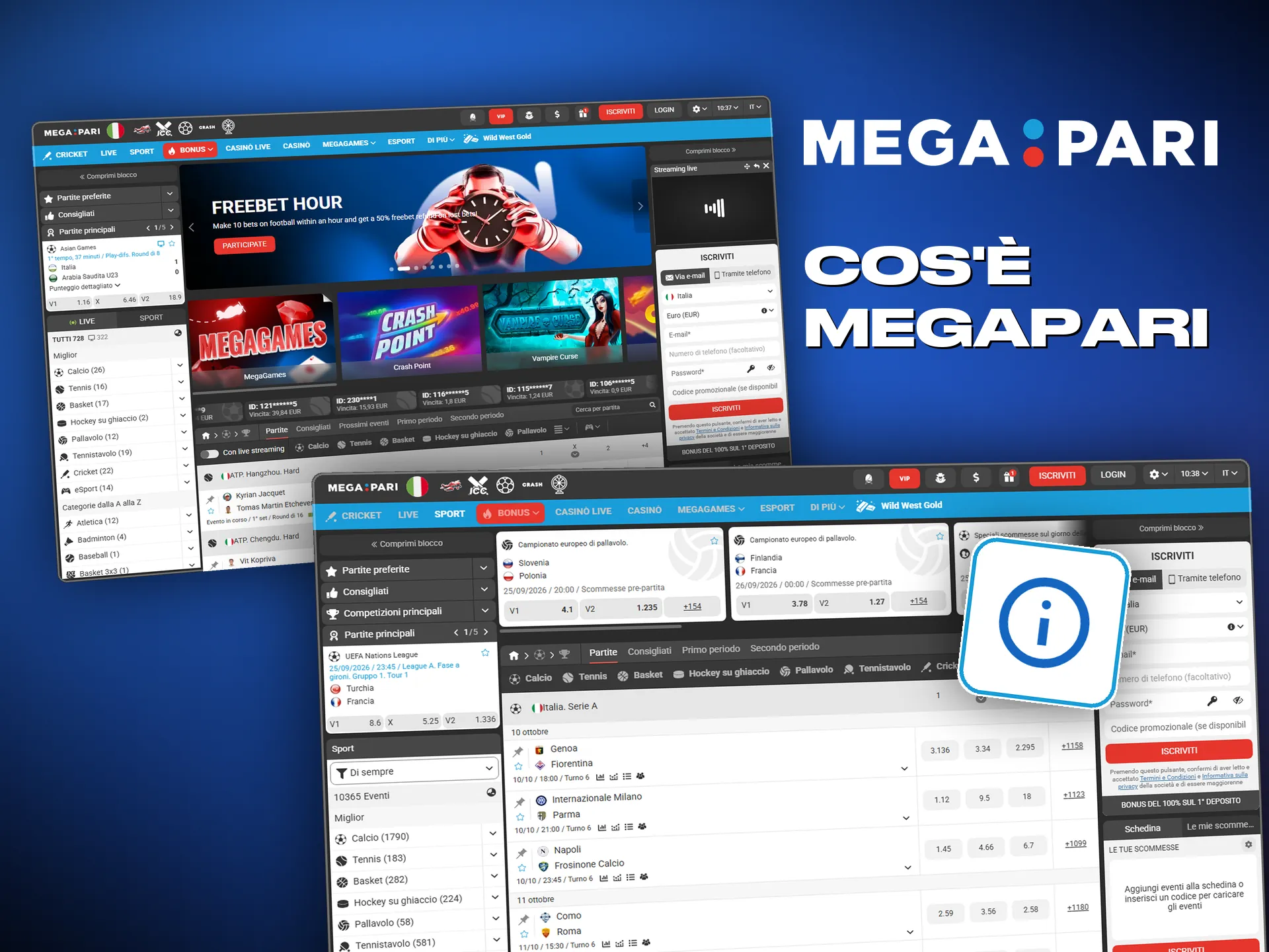 Megapari copre campionati e tornei di tutto il mondo