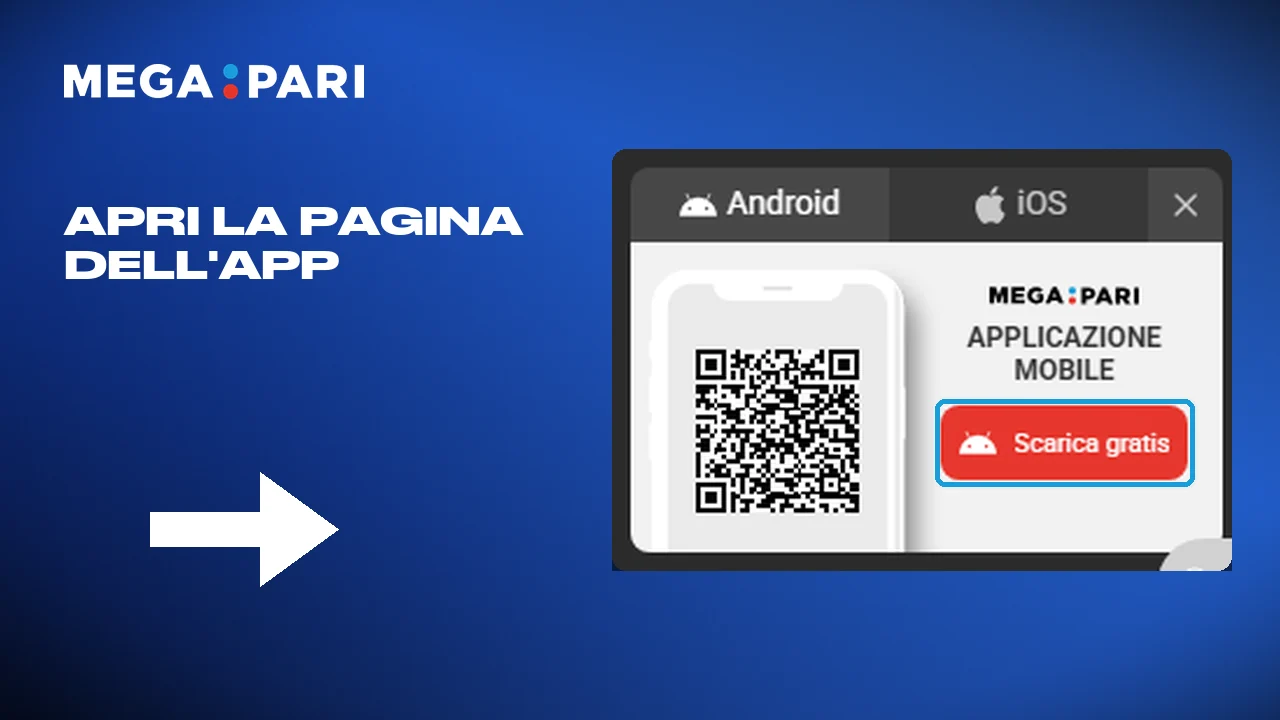 Il pulsante di download apre la pagina di installazione di Megapari