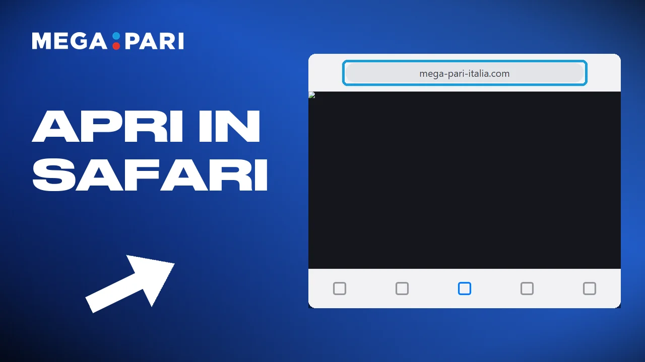 Il sito Megapari aperto in Safari su iPhone