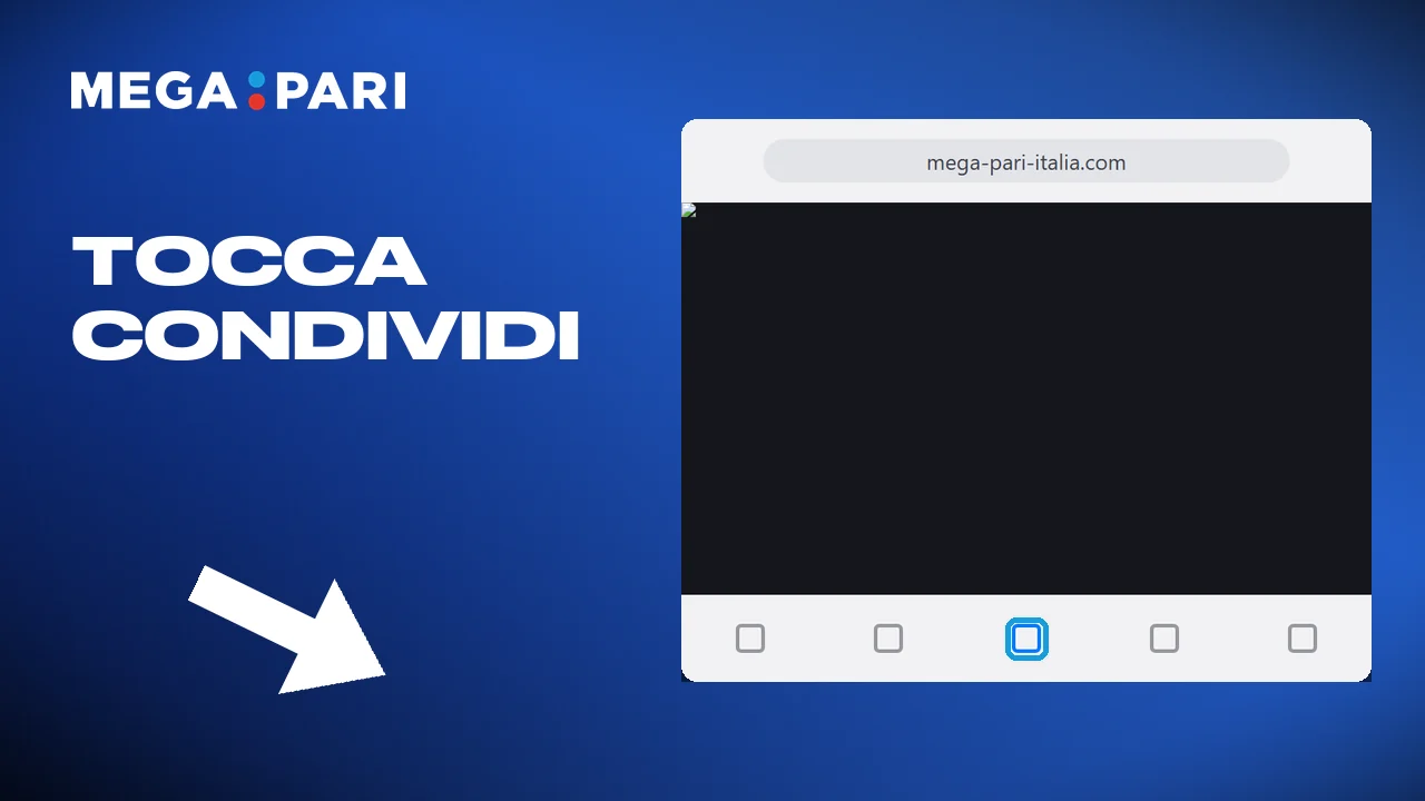 L'icona di condivisione apre il menu di iOS