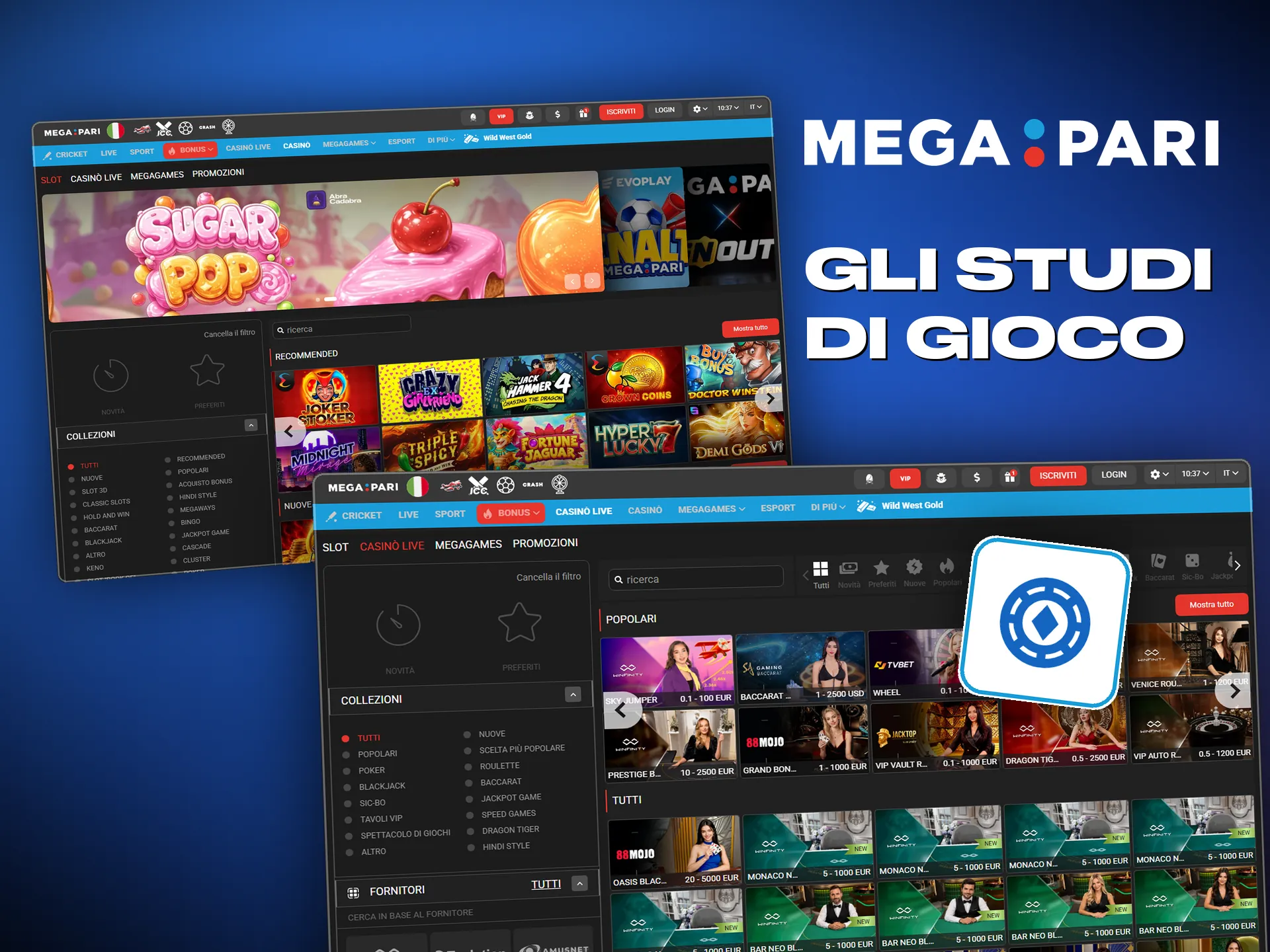 Megapari lavora con Pragmatic Play, NetEnt e altri studi verificati