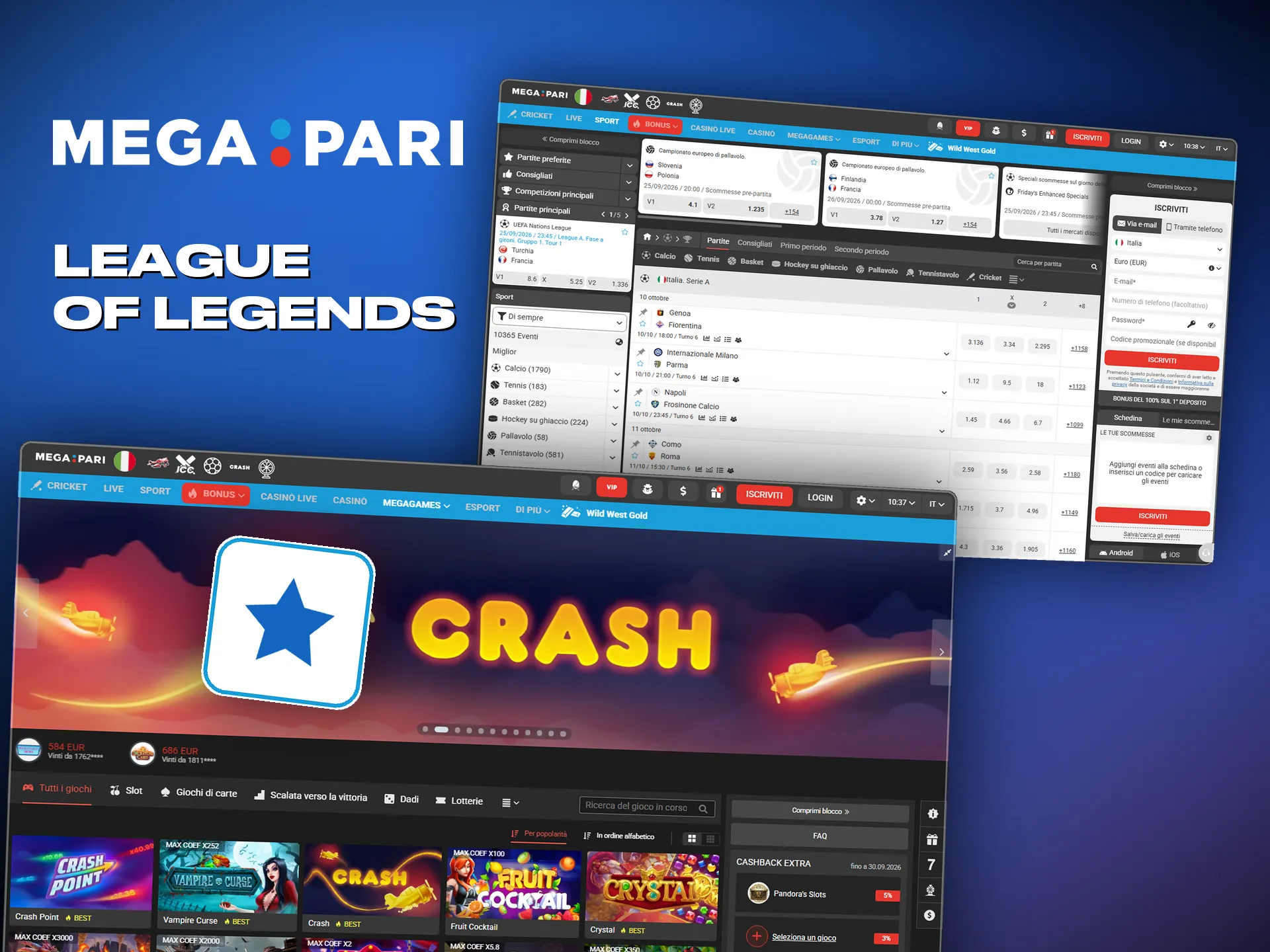 Su League of Legends Megapari dà scommesse su vincitore e obiettivi