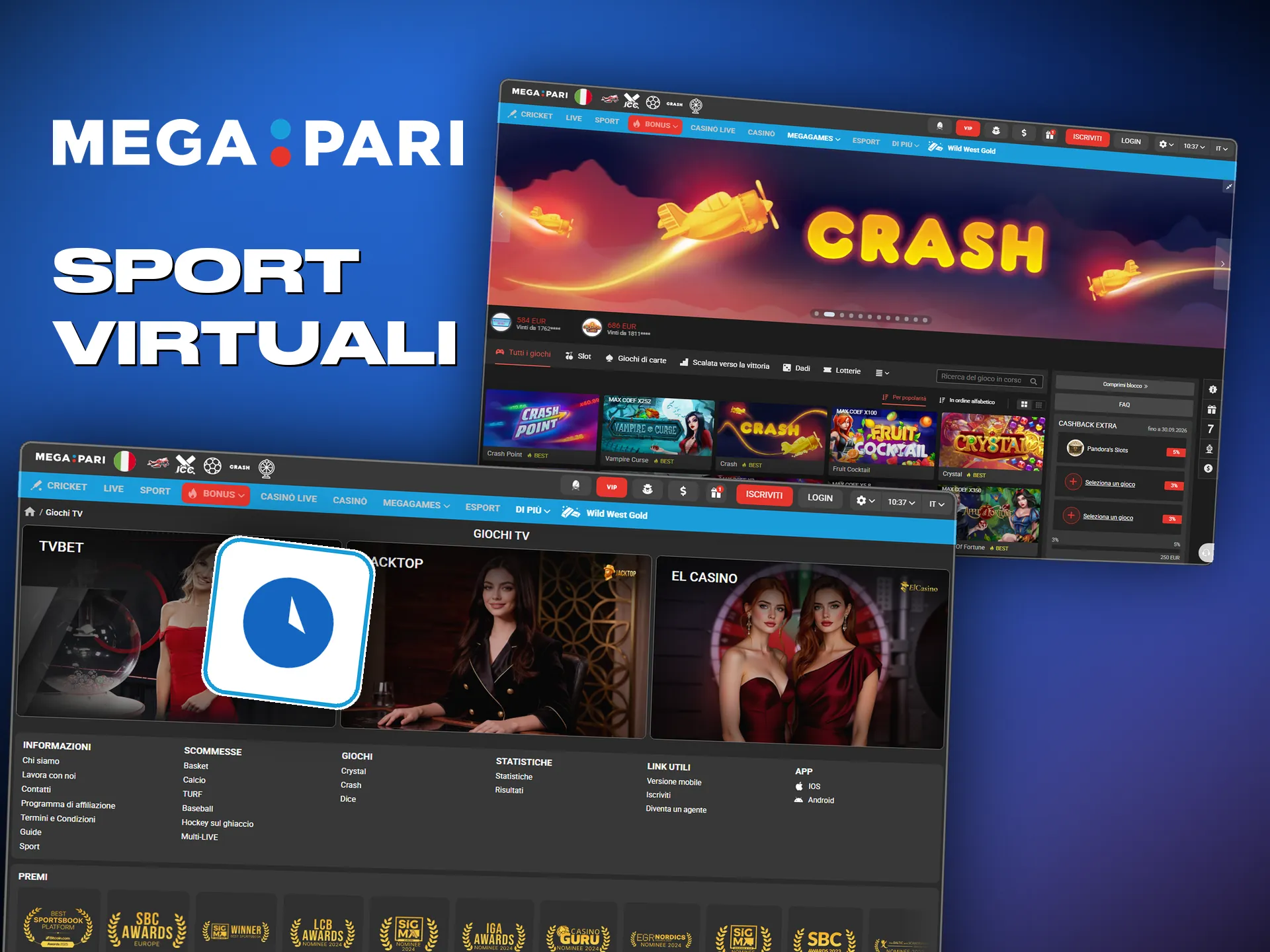 Gli sport virtuali di Megapari vanno tutto il giorno