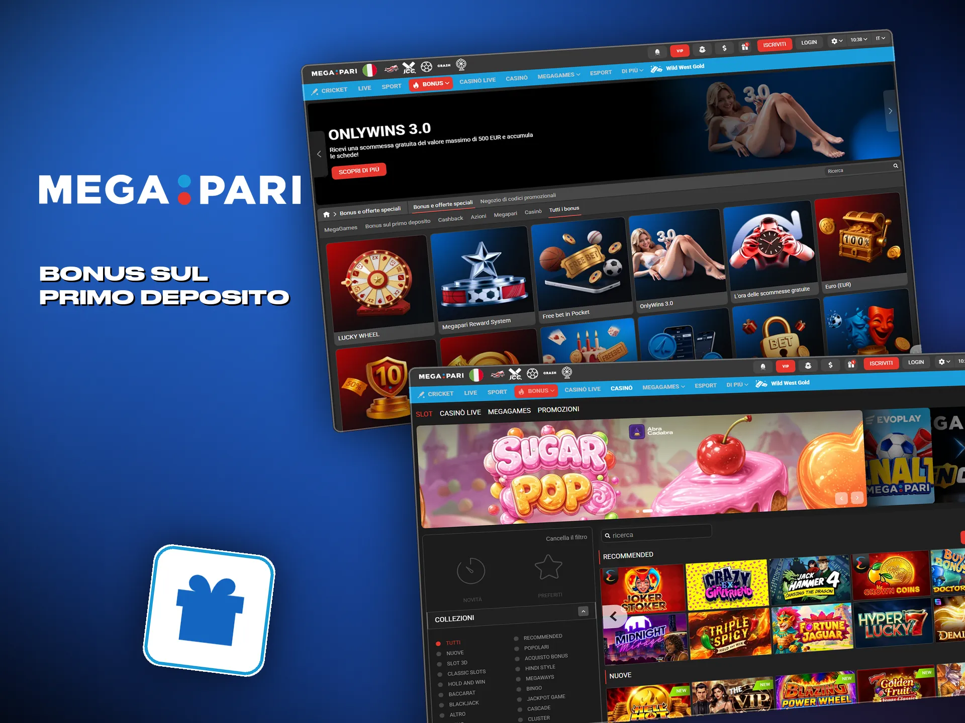 I bonus Megapari coprono casinò e scommesse sportive