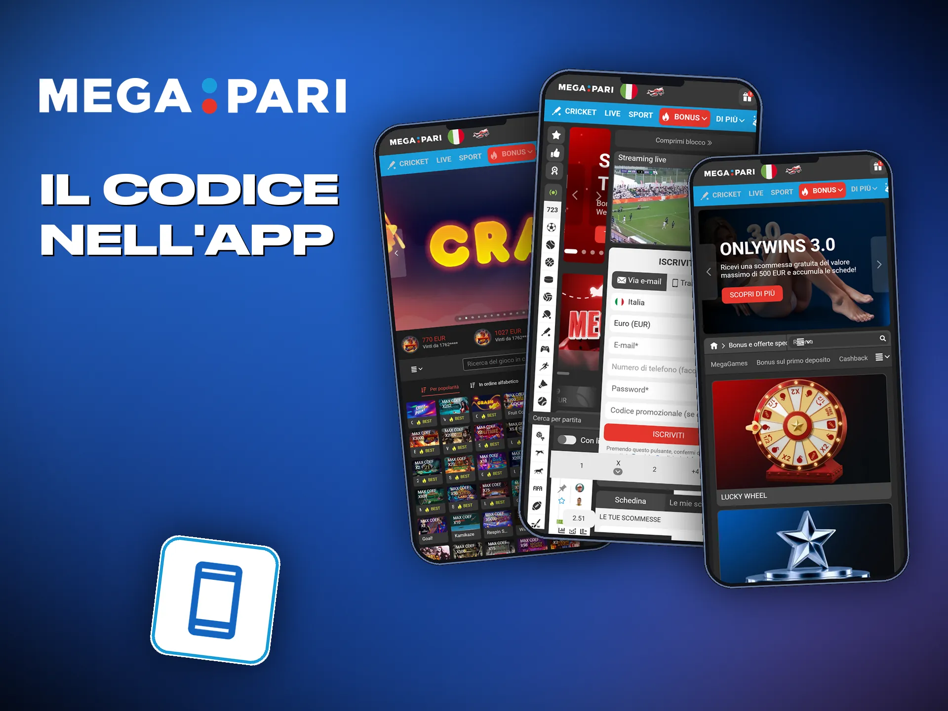 Scrivere il codice alla registrazione dall'app avvia la stessa offerta